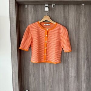 Zara button-up knit top